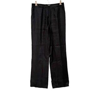LAFAYETTE 148 NEW YORK BLACK LINEN TROUSERS WOMENS SIZE 2 WIDE LEG DRESS PANTS